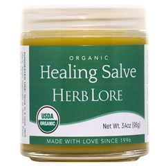 Herb Lore Healing Salve bottle for gentle skin care and soothing routines.