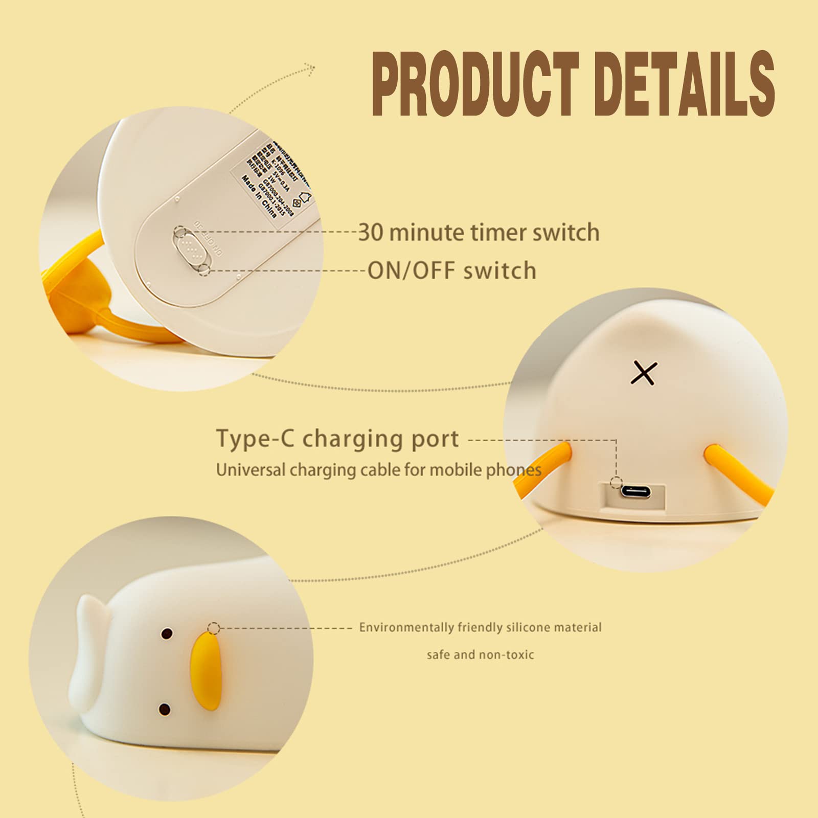 HERBESTBAY duck lamp warm 3000K light for eyes