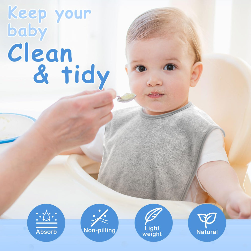 Hercicy adjustable snap bib neck fit keeps the bib secure during feeding.