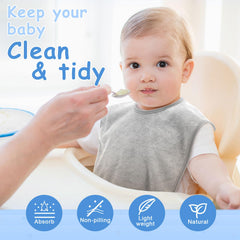 Hercicy adjustable snap bib neck fit keeps the bib secure during feeding.