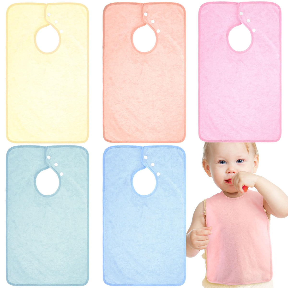 Hercicy full-coverage toddler bibs front view showing wide protection during meals.