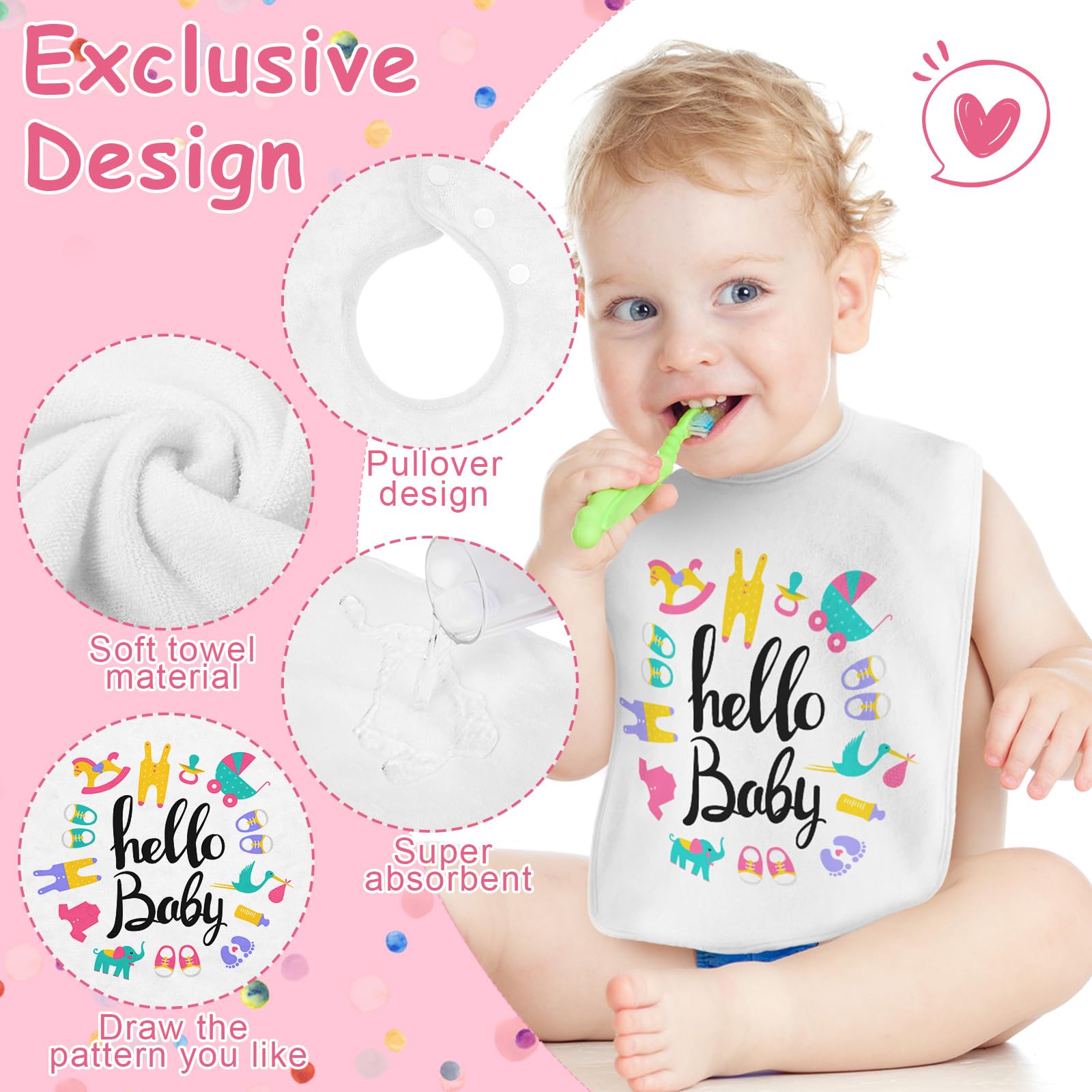 Hercicy large square bib offers full outfit coverage to protect clothes