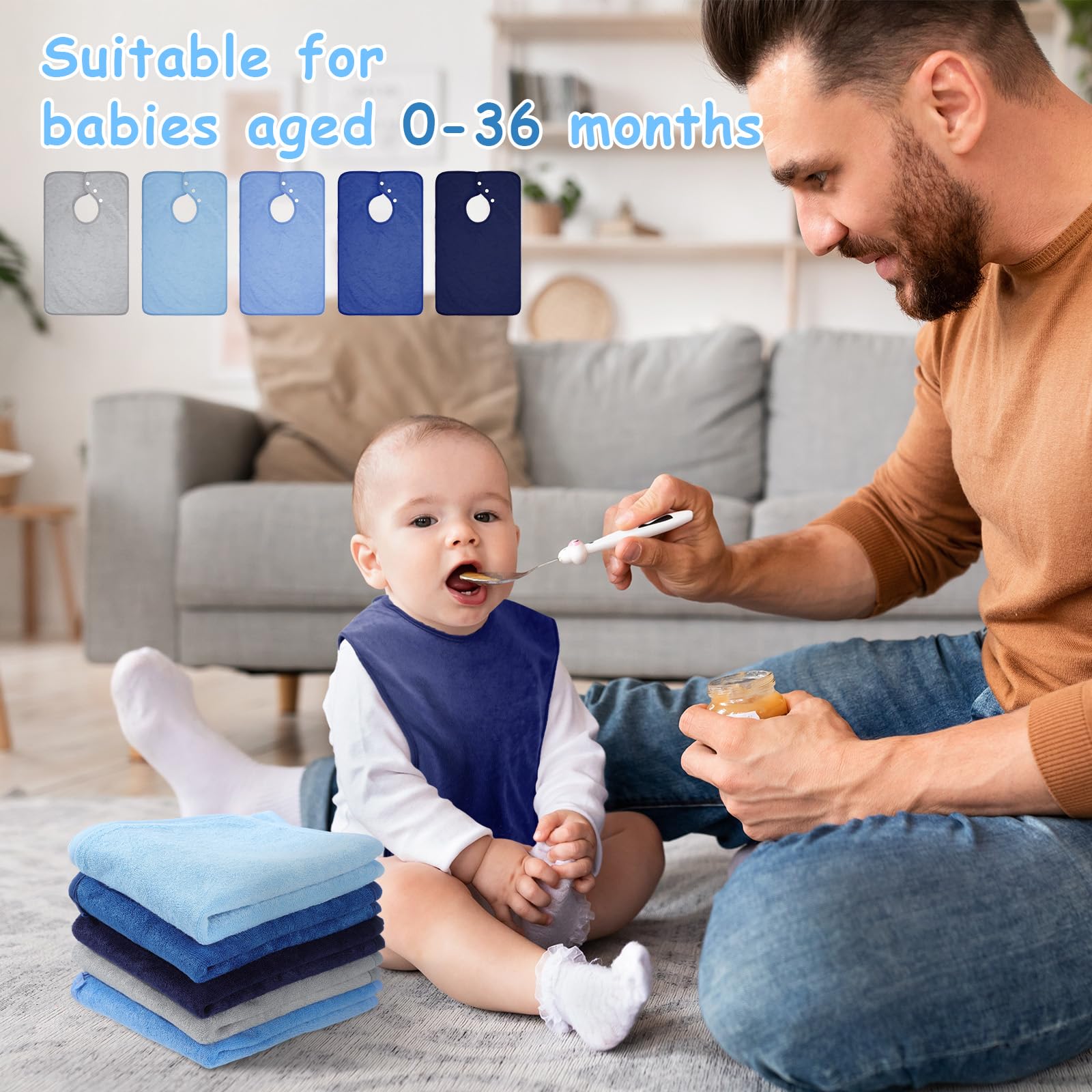 Hercicy machine-washable bib close-up, showcasing easy-care and color retention