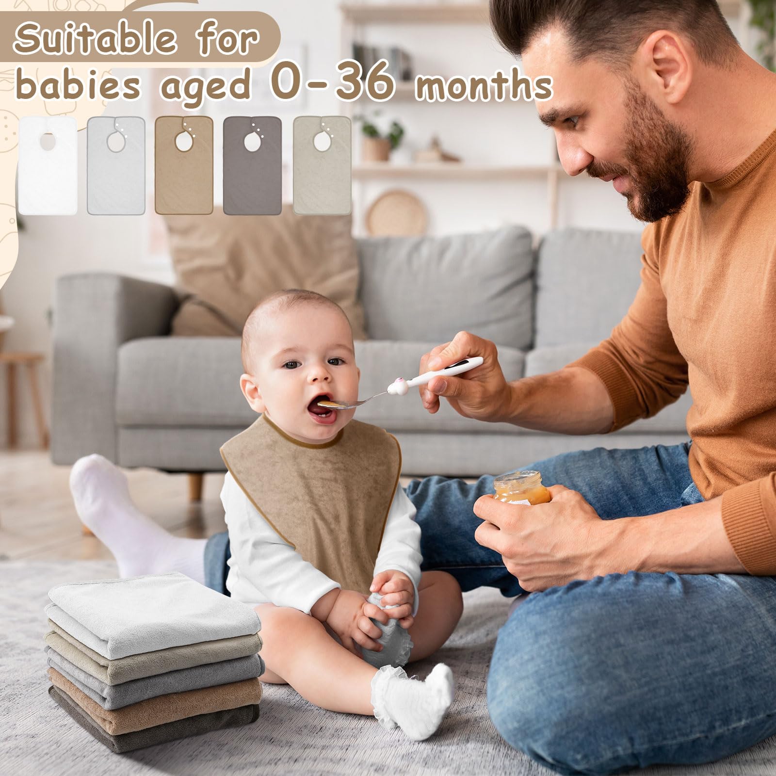 Hercicy multiuse bib doubles as burp cloth and travel wipe.