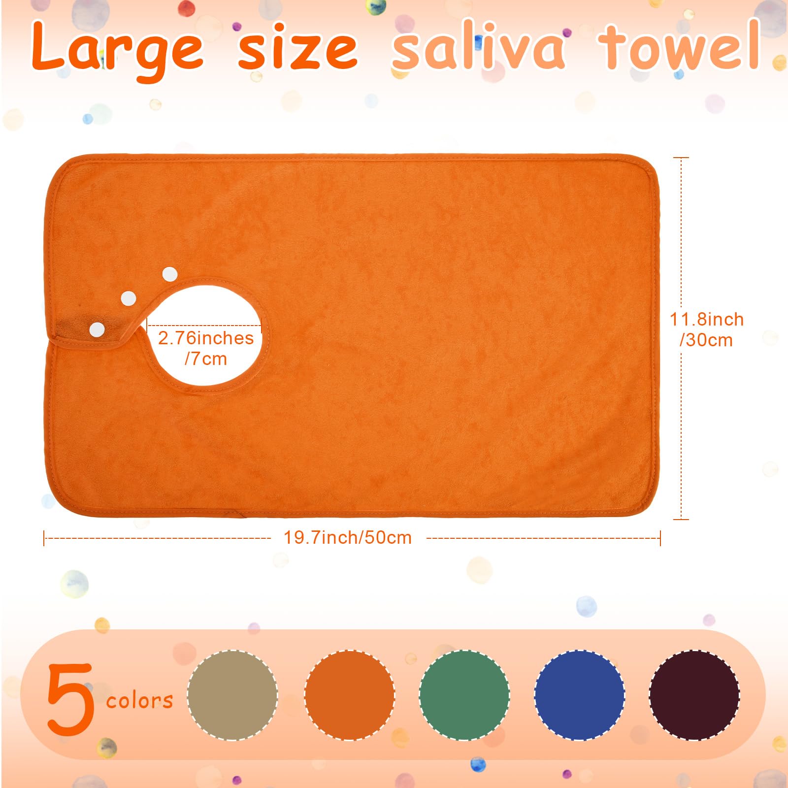Hercicy toddler bib size 50x30cm demonstrates large coverage for teething spills.