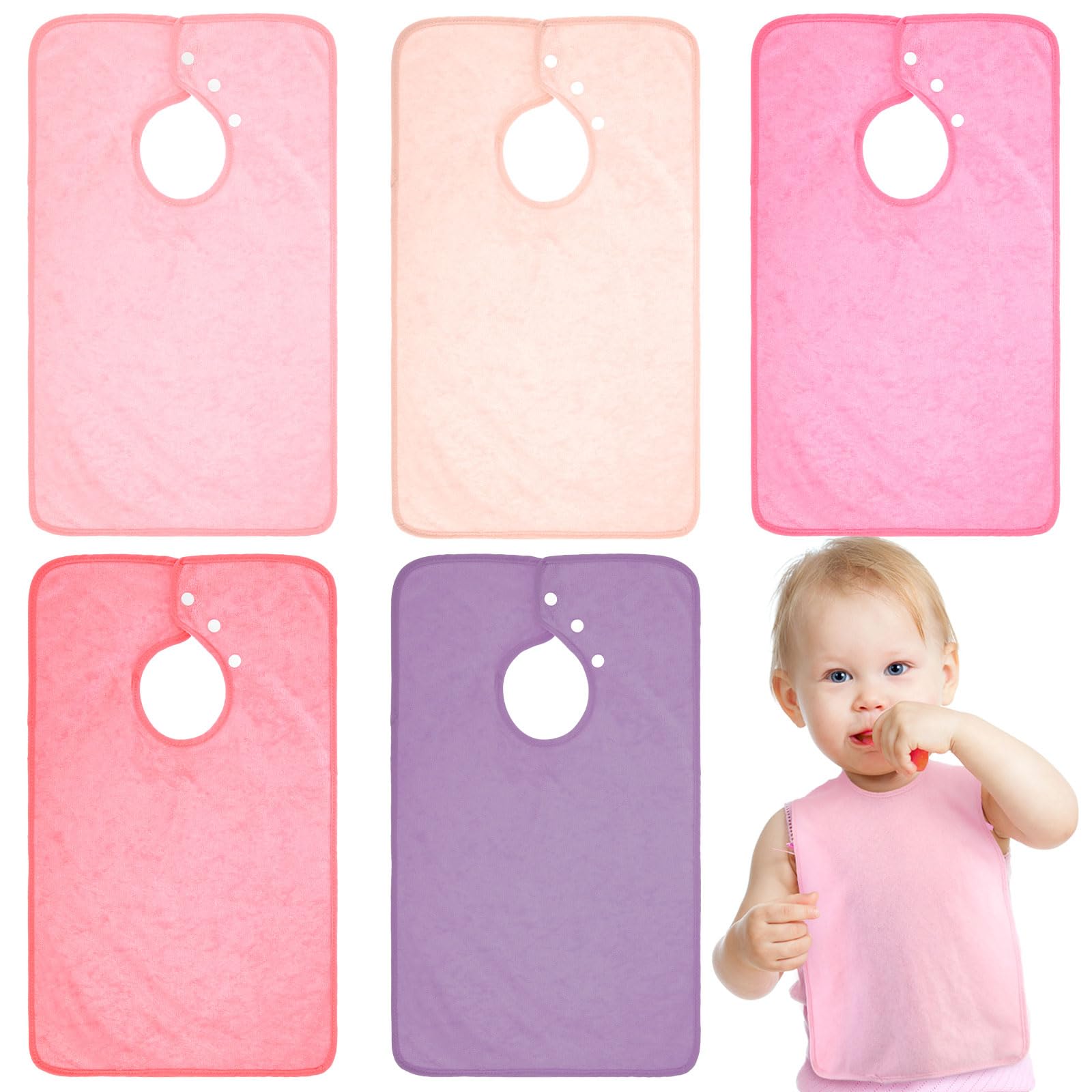 Hercicy pullover bib with large coverage keeps outfits clean during meals
