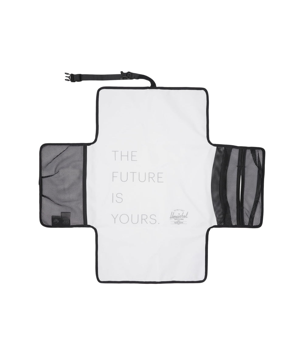 Herschel Sprout Change Mat ecosystem fabric uses recycled materials for durability.