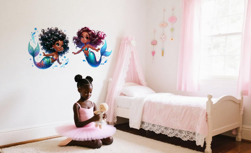 Heshengzaixian mermaid wall sticker for playroom sparks imagination and color.