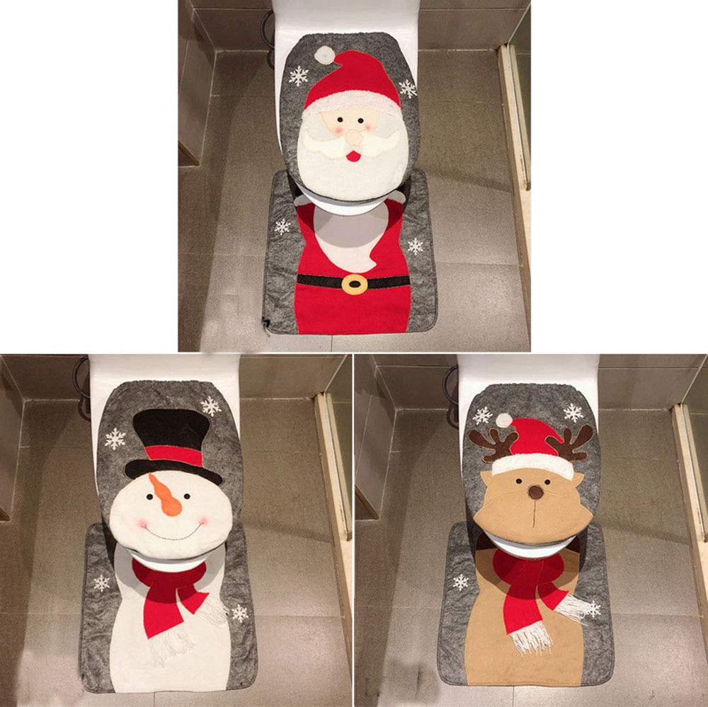 HESHIFENG Christmas bathroom decor set delivers festive mood and simple seasonal update.