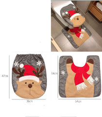 HESHIFENG Christmas bathroom rug 54x54cm adds festive warmth and easy cleaning.