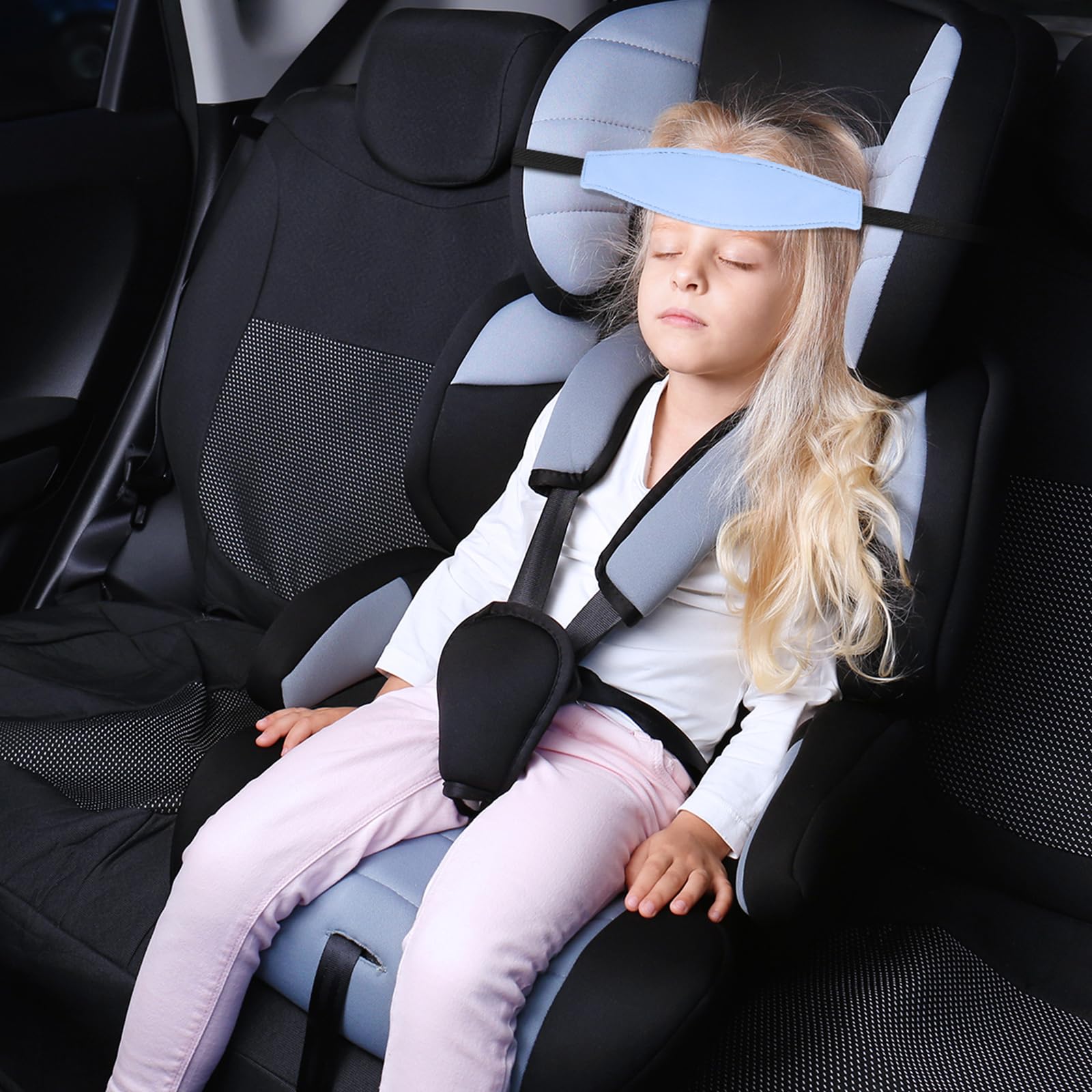 HESTYA headrest adjustable buckle demonstrates easy secure fit on car seats.