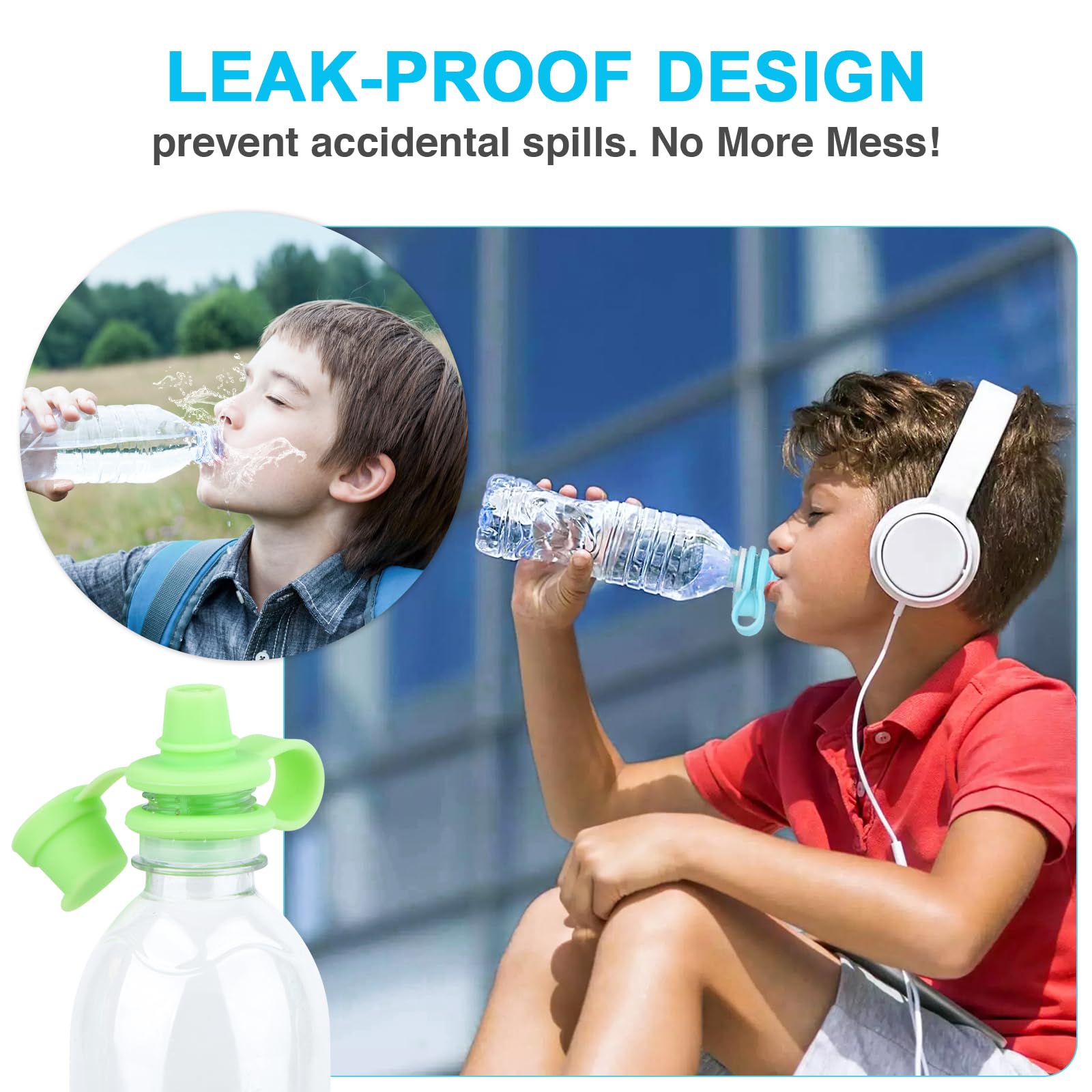 Heureuse spout adapter disassembled for easy cleaning and dishwasher-safe reuse.