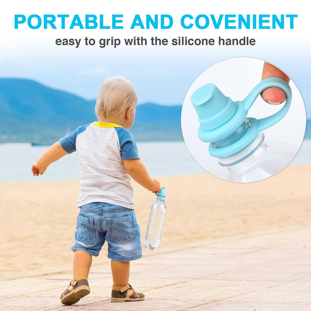 Heureuse spout adapter attached to a standard bottle during travel.