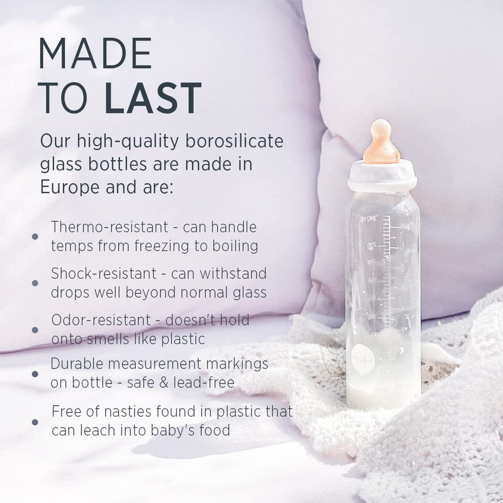 HEVEA bottle cleaning scene—easy to boil, dishwasher, or steam sterilize.