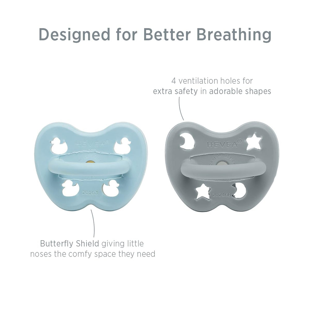 HEVEA pacifier orthodontic teat in Thunder Grey supports natural bite alignment and comfort