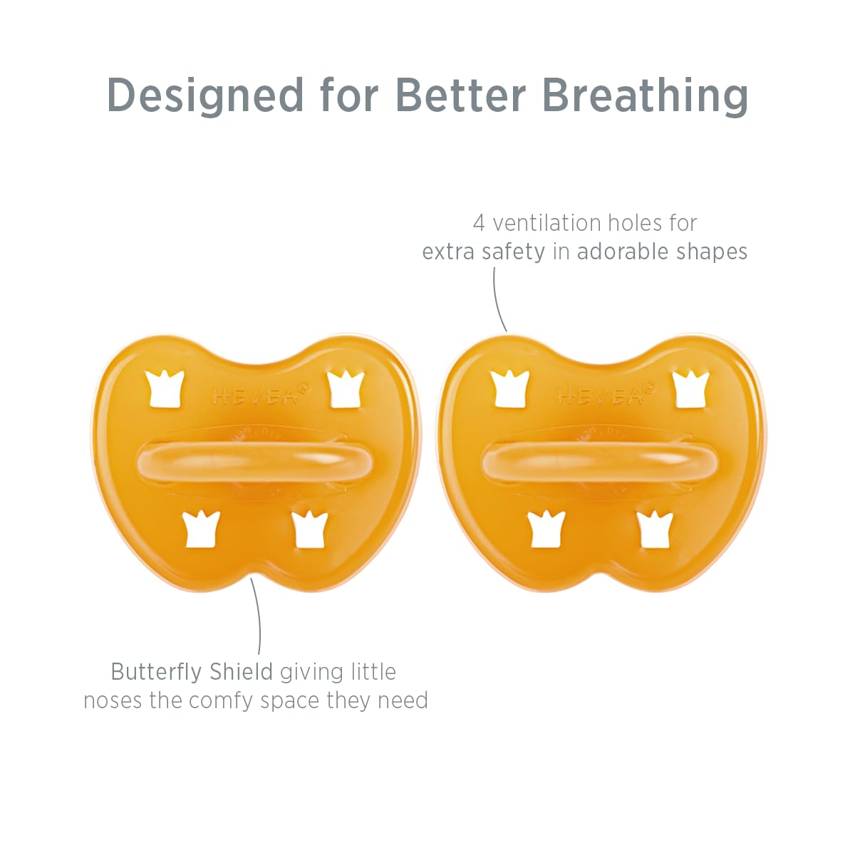 HEVEA two-pack natural packaging with biodegradable box shown for eco-conscious parents