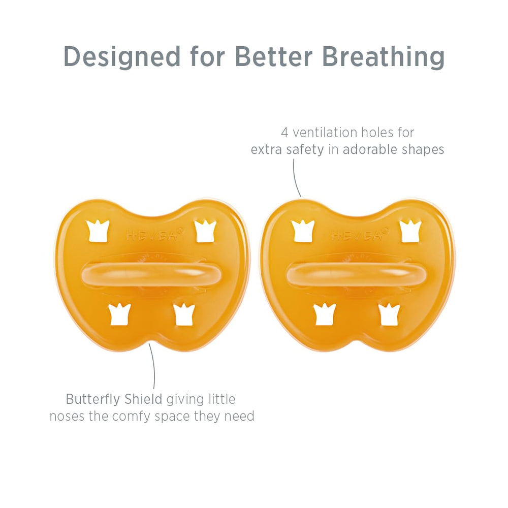 HEVEA two-pack natural packaging with biodegradable box shown for eco-conscious parents