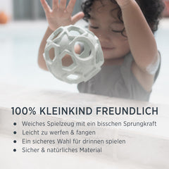 Hevea Star Activity Ball, teething-safe natural rubber calms curious mouths.