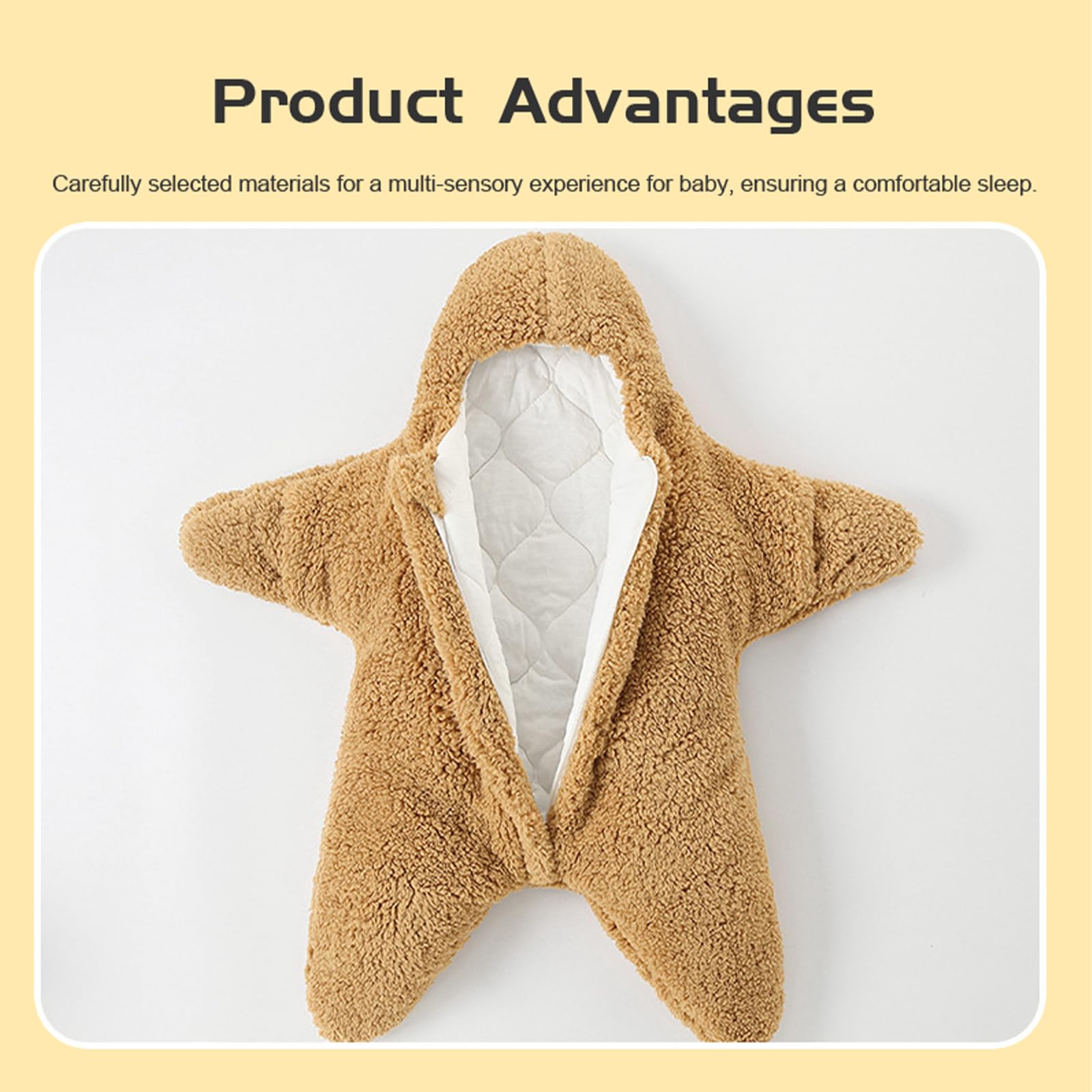 HEVOY Baby Sleeping Bag with cotton interlayer for breathable softness.