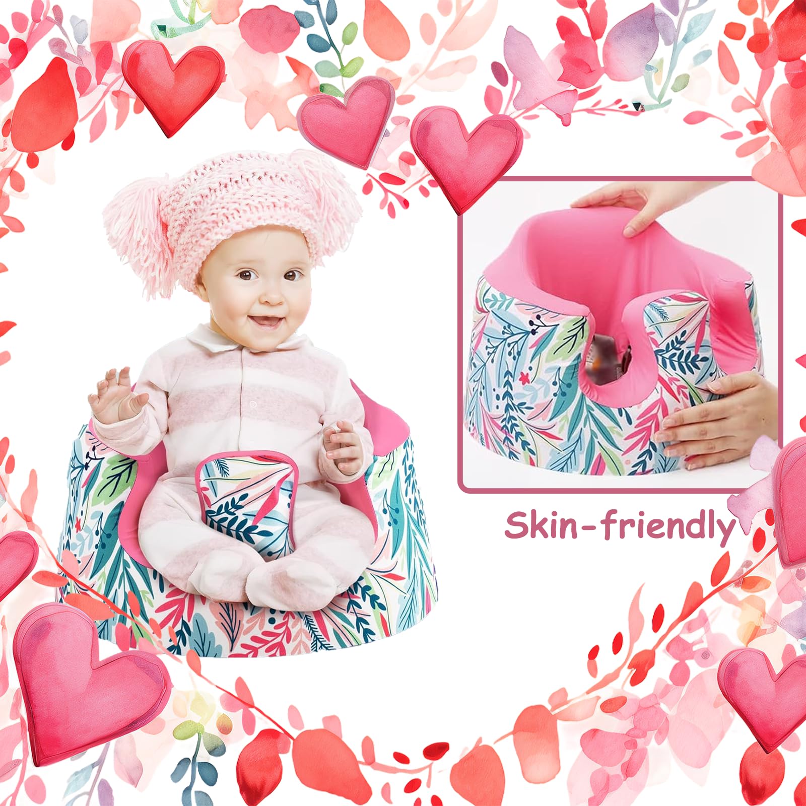 HEVOY seat cover rainbow pattern boosts nursery charm and comfort.