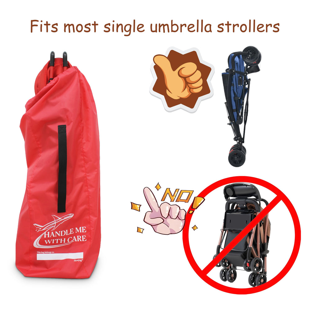 Hewjog Stroller Travel Bag with dimension label helps verify fit before checkout.