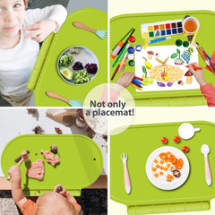 Hey Kids non-slip placemat prevents sliding during toddler meals