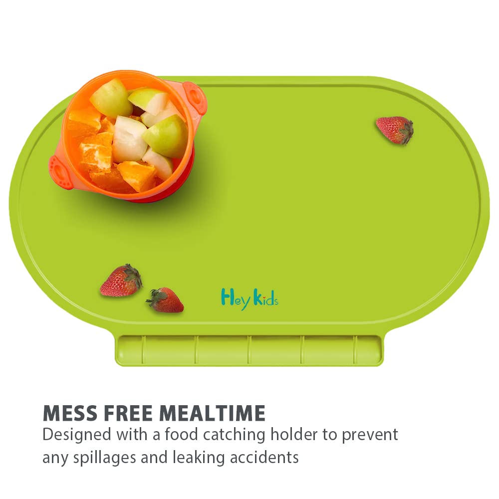 Hey Kids reusable placemat is easy to wipe clean after use