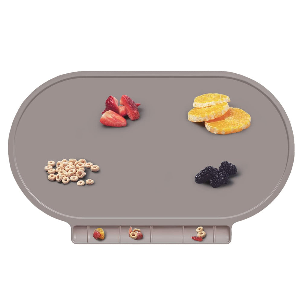 Hey Kids silicone placemat 12x16 with non-slip base keeps meals tidy.