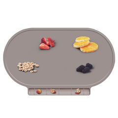 Hey Kids silicone placemat 12x16 with non-slip base keeps meals tidy.