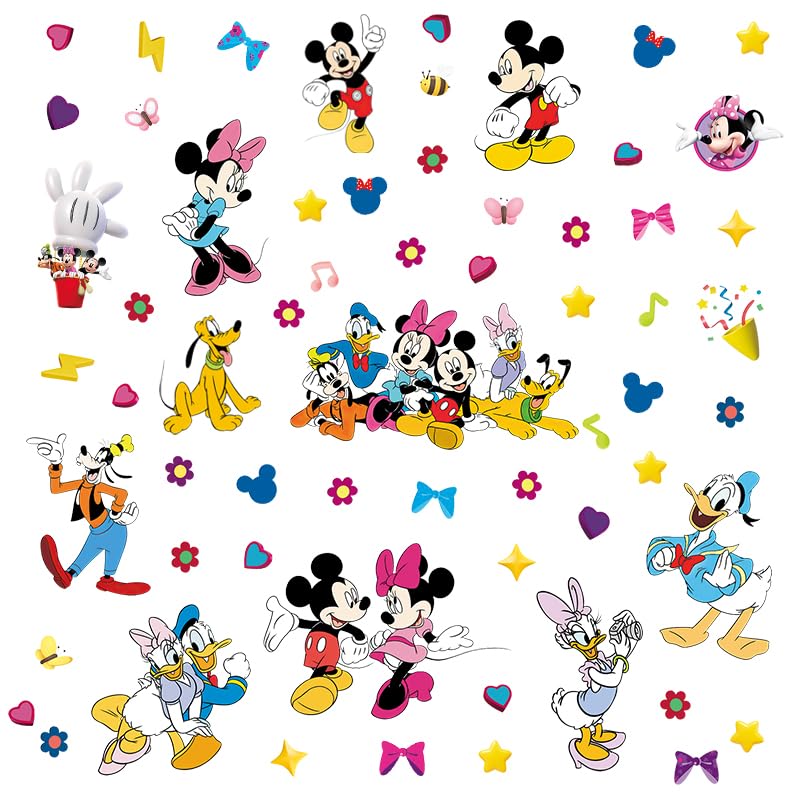 HeyAlpha Minnie Mouse wall sticker on wall brightens kids room and is repositionable.