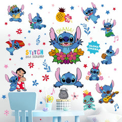 HeyAlpha wall stickers Ohana Stitch on wall add playful family vibes to kids' room.