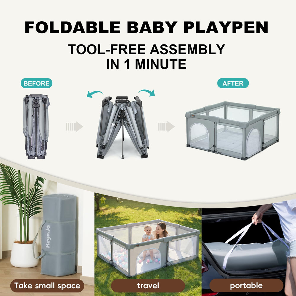Heyo.Ja foldable baby playpen 50x50 portable for indoor or outdoor use