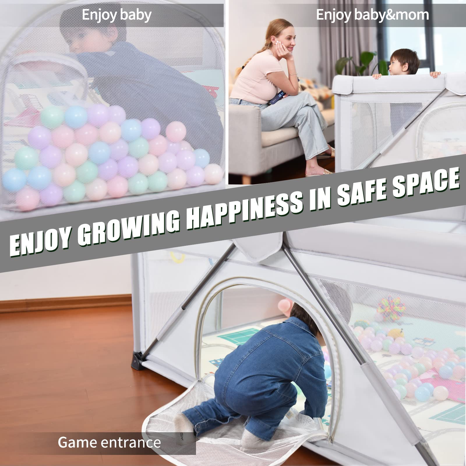 Heyo.Ja 59x59x27-inch playpen offers a large play area