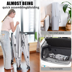 Heyo.Ja baby playpen folded compactly for car trips and storage