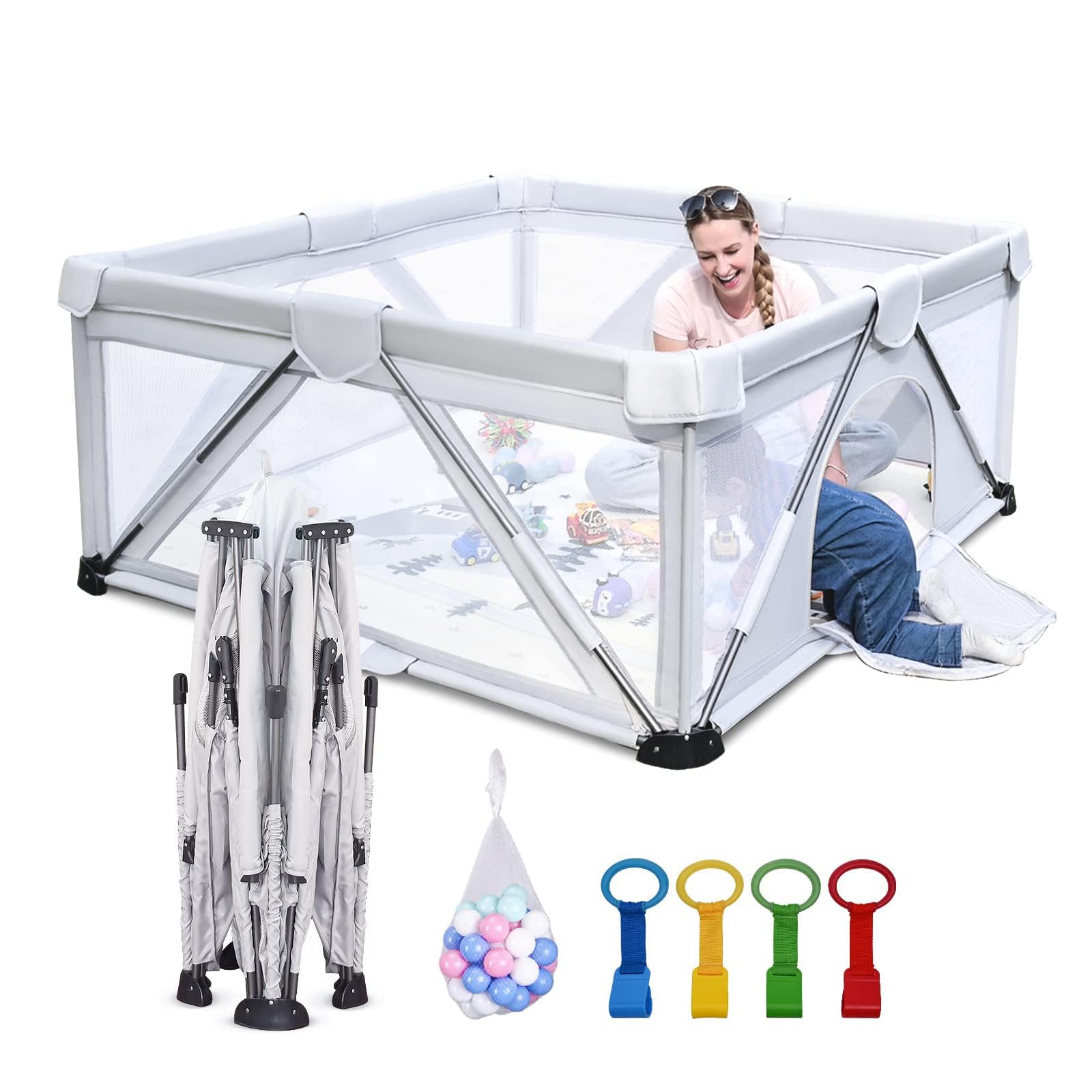 Heyo.Ja foldable playpen shows quick assembly for on-the-go families