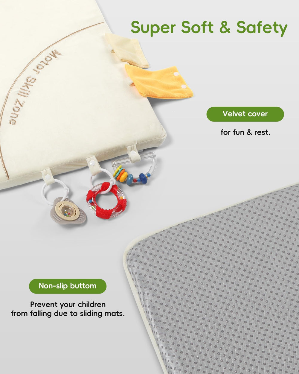 Heypappy Play Mat 50x50 dimensions showing generous play space.
