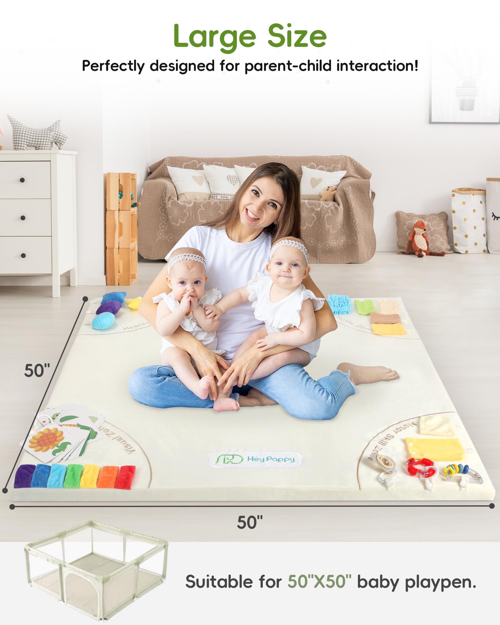 Heypappy Play Mat care and expansion process image.