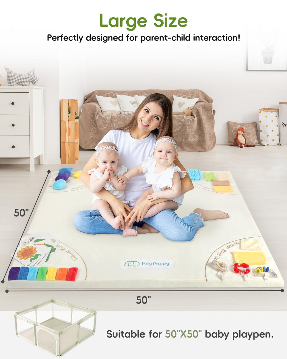 Heypappy Play Mat care and expansion process image.