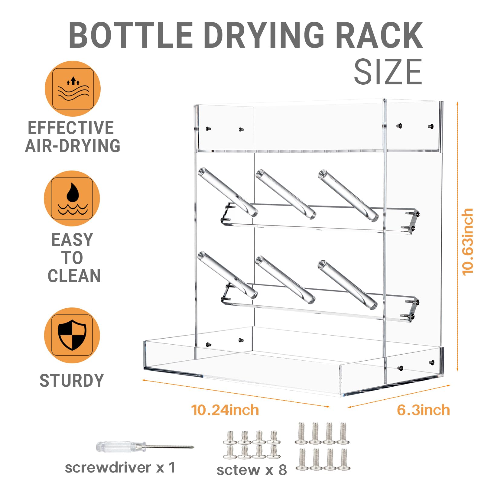 Heyrelda vertical bottle dryer demonstrates space-saving design for small kitchens