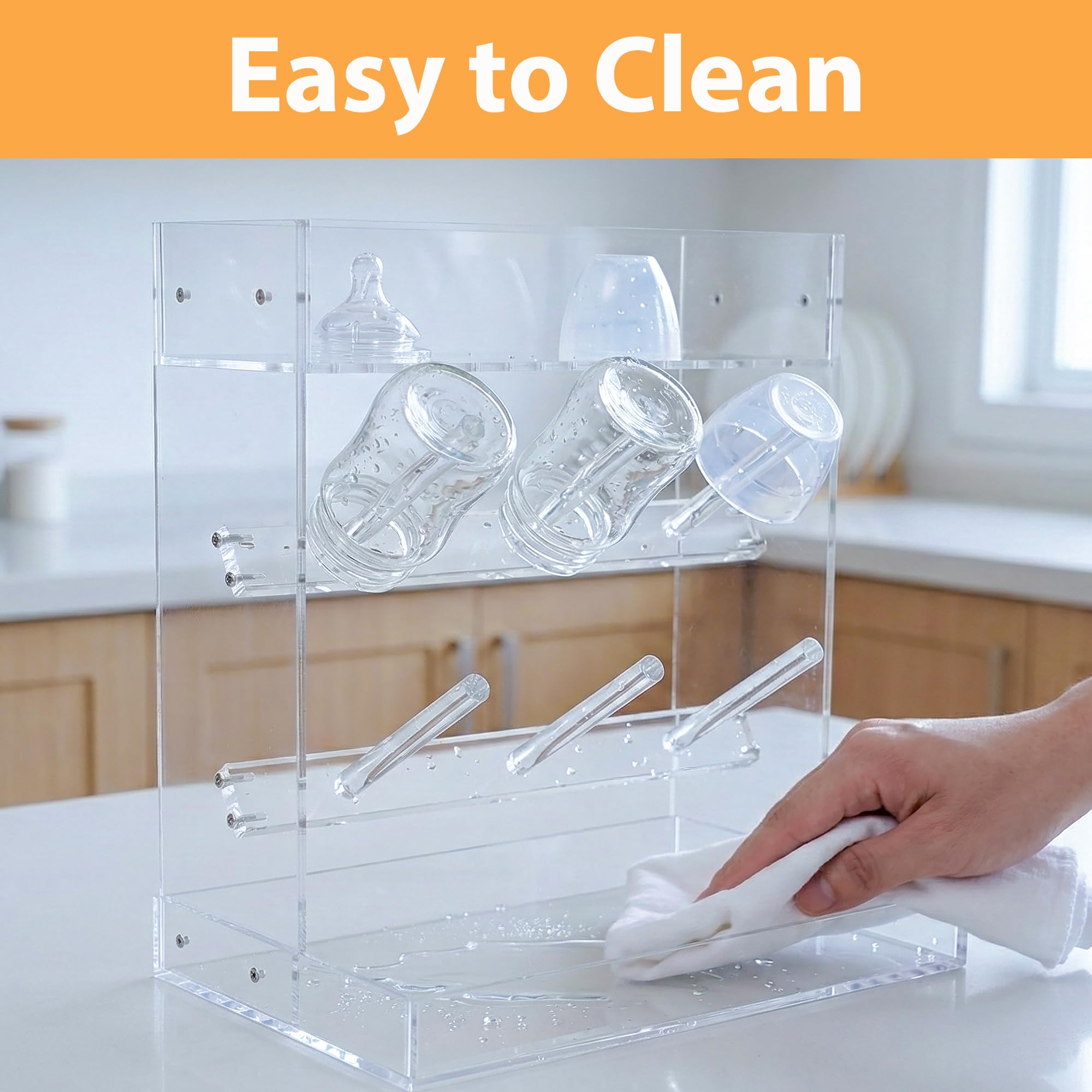 Heyrelda water-repellent clear acrylic keeps surfaces dry and easy to wipe