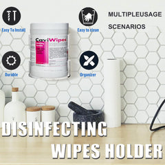 Heyrelda Wipes Holder close-up shows durable washable clear acrylic.