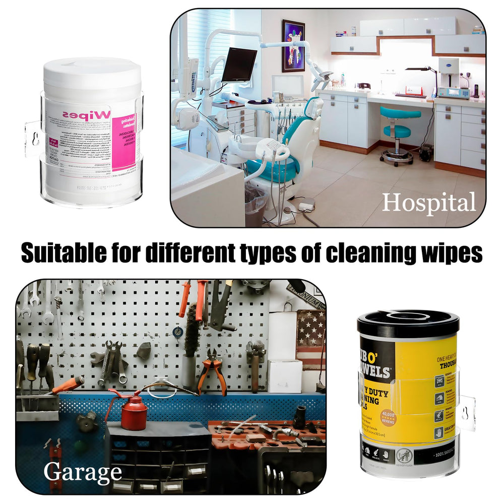 Heyrelda Wipes Holder with mounting hardware shows flexible installation options.