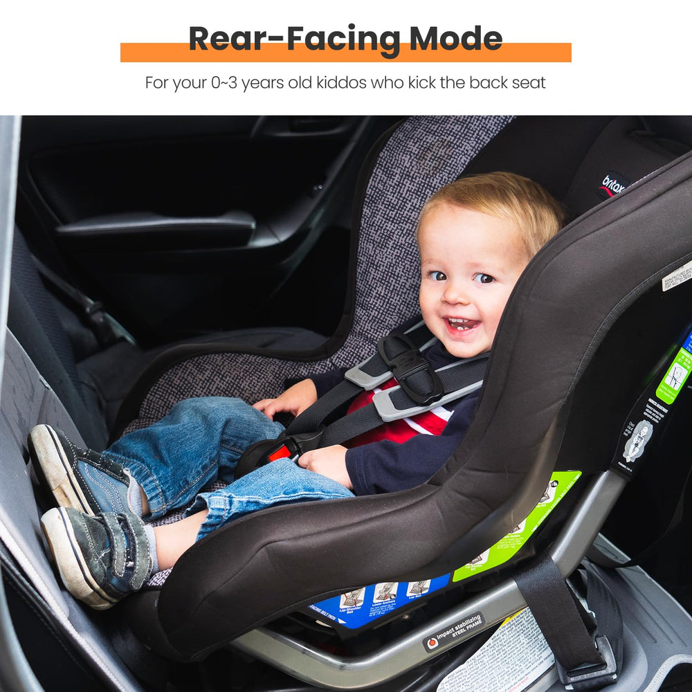 HEYTRIP car seat protector adjustable safety straps stabilize the kick mat