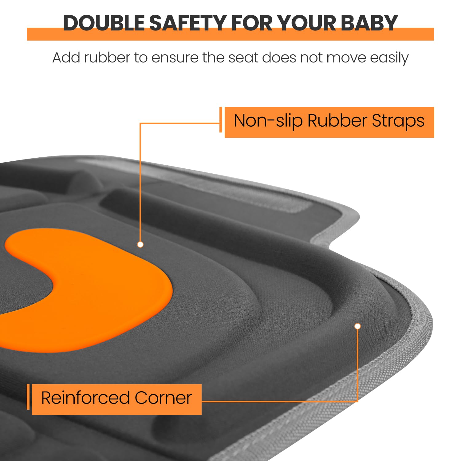 HEYTRIP car seat protector buckle clearance allows easy seat belt access