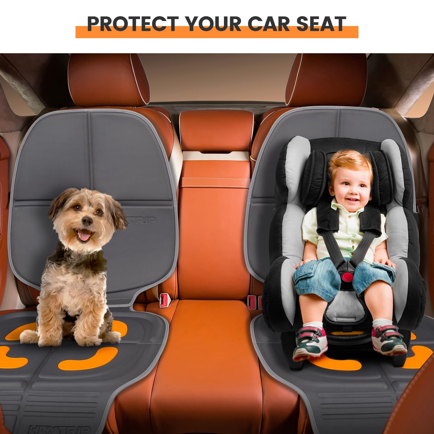 HEYTRIP car seat protector kick mat coverage shields back seats from kicks and scuffs