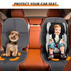 HEYTRIP car seat protector kick mat coverage shields back seats from kicks and scuffs