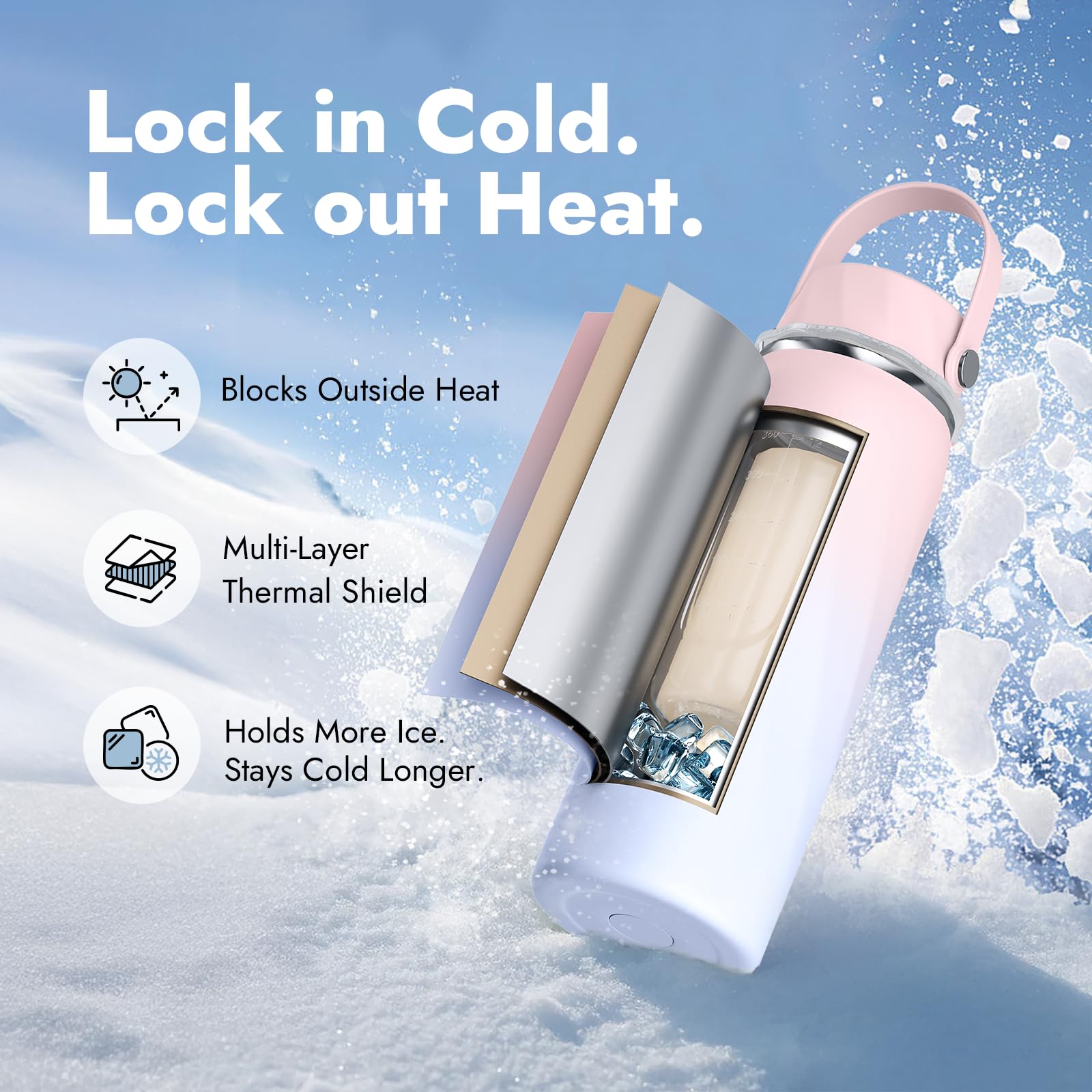 HEYTRIP portable breastmilk cooler front view highlights TSA-friendly, easy-to-carry setup.