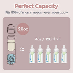 HEYTRIP portable breastmilk cooler inside ice setup demonstrates long-lasting cold capability.