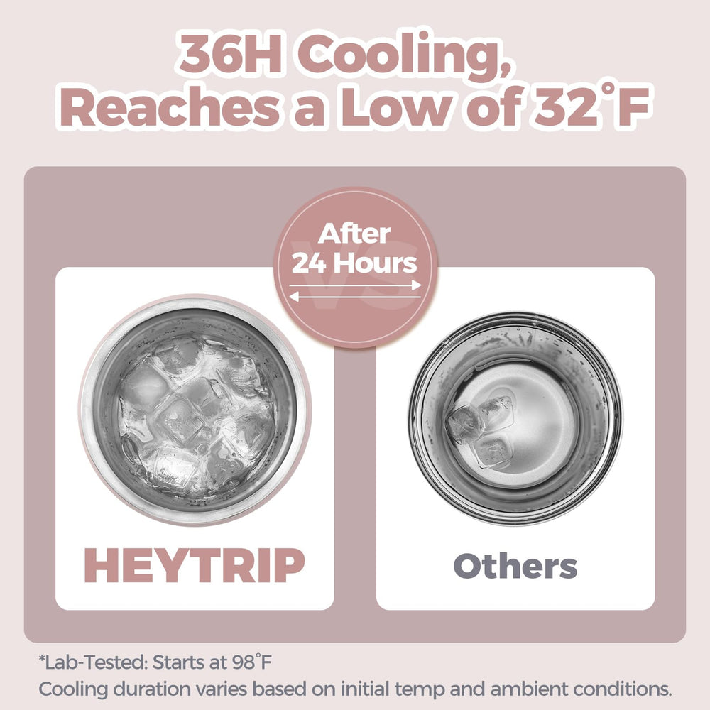 HEYTRIP portable breastmilk cooler open lid reveals quick access and easy pouring.