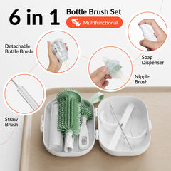 HEYTUYA nipple brush with handle for easy bottle hygiene